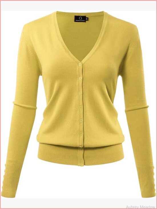 Sweaters - Lightweight V-Neck Cardigan Sweater Long Sleeve Soft Knit